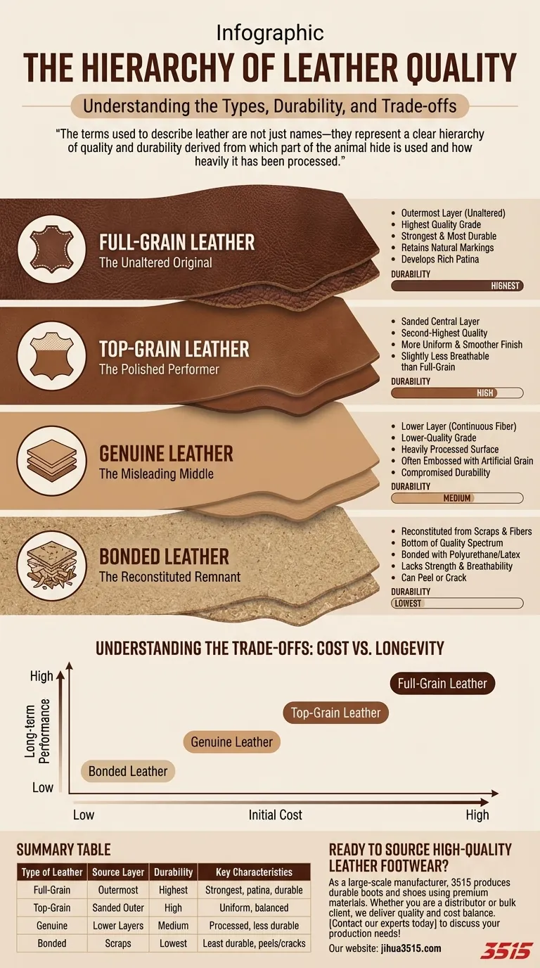Quels sont les différents types de cuir ? Un guide sur la qualité, la durabilité et le coût Guide Visuel