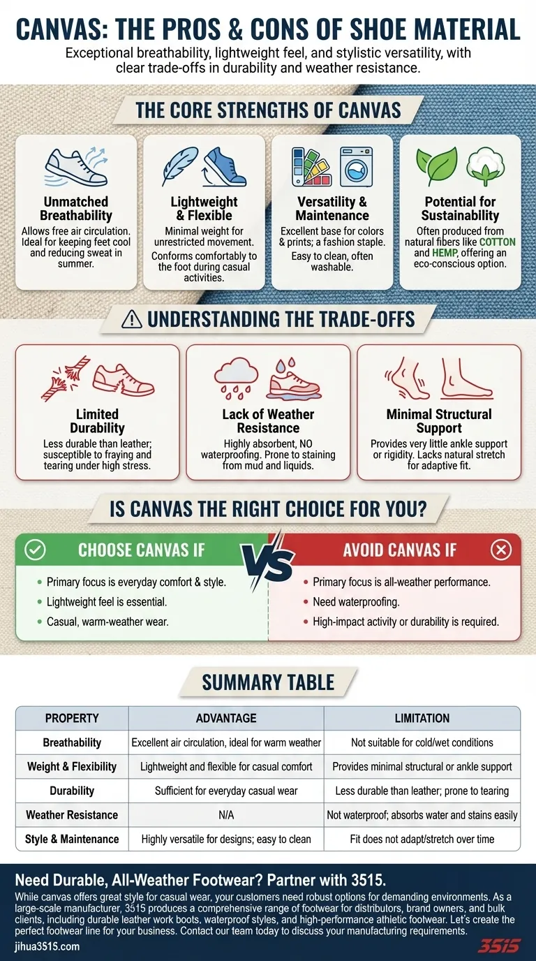 What are the properties of canvas as a shoe material? A Guide to Lightweight Comfort & Style Visual Guide