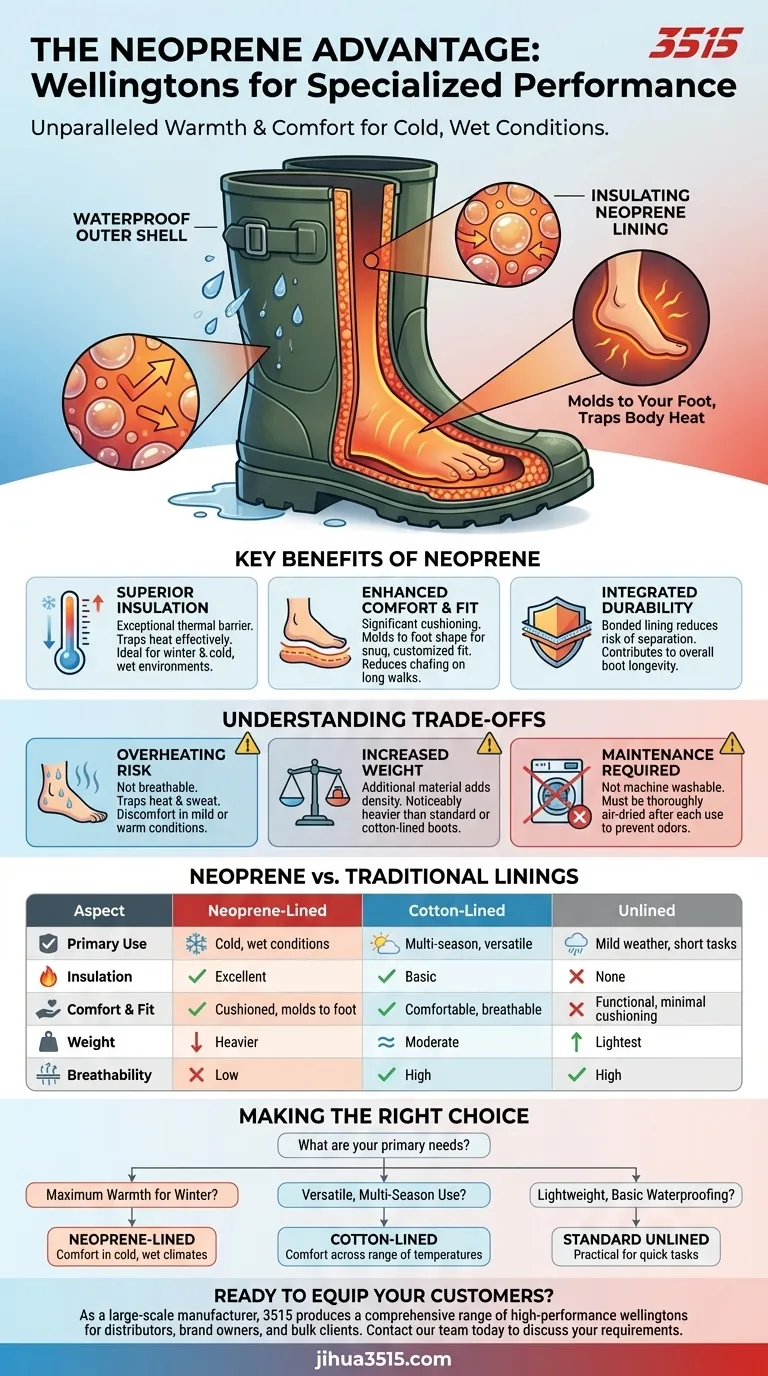 Quels sont les avantages des bottes en caoutchouc doublées de néoprène ? Chaleur, confort et ajustement supérieurs Guide Visuel