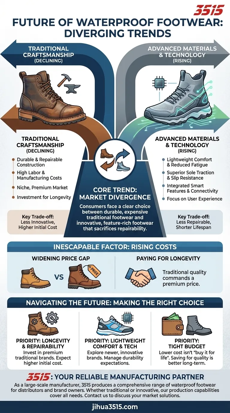 ما هي الاتجاهات طويلة الأجل للأحذية المقاومة للماء؟ التنقل بين المتانة والابتكار دليل مرئي