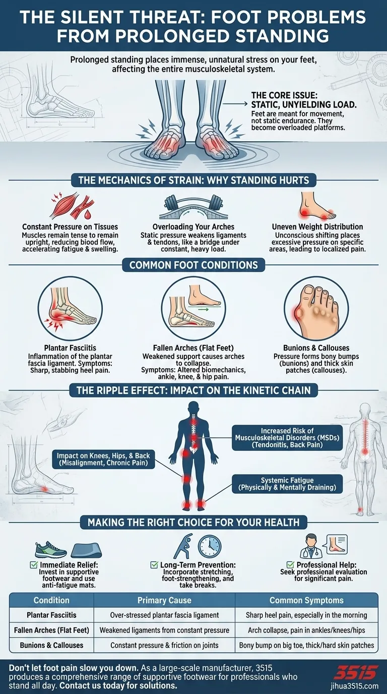 Welche potenziellen Fußprobleme entstehen durch langes Stehen? Schützen Sie Ihre Füße vor Schmerzen und Belastung Visuelle Anleitung