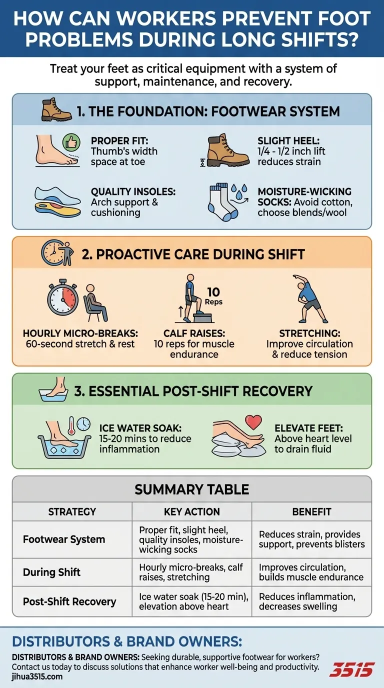 ¿Cómo pueden los trabajadores prevenir problemas en los pies durante turnos largos? Una guía completa para la salud del pie Guía Visual