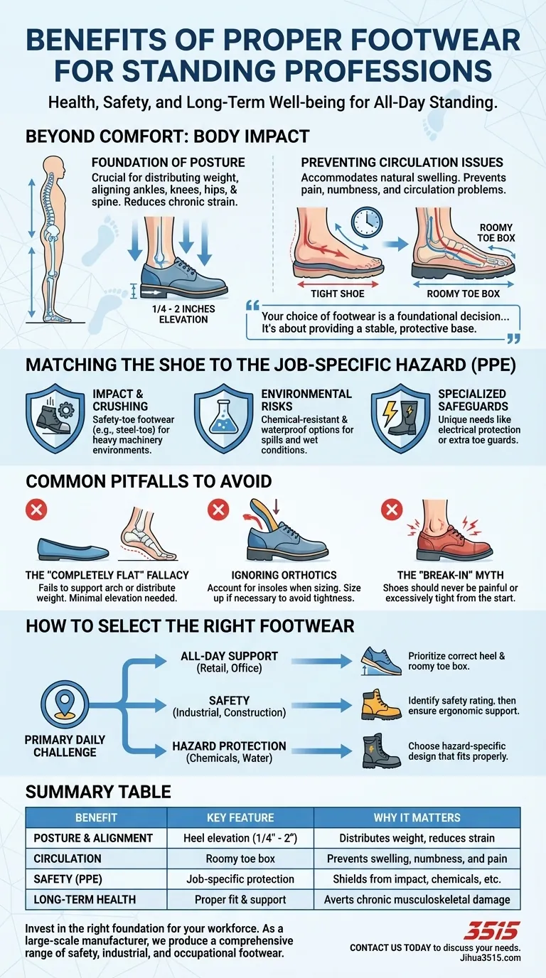 Quels sont les avantages de chaussures appropriées pour les professions où l'on reste debout ? Améliorez votre santé et vos performances Guide Visuel