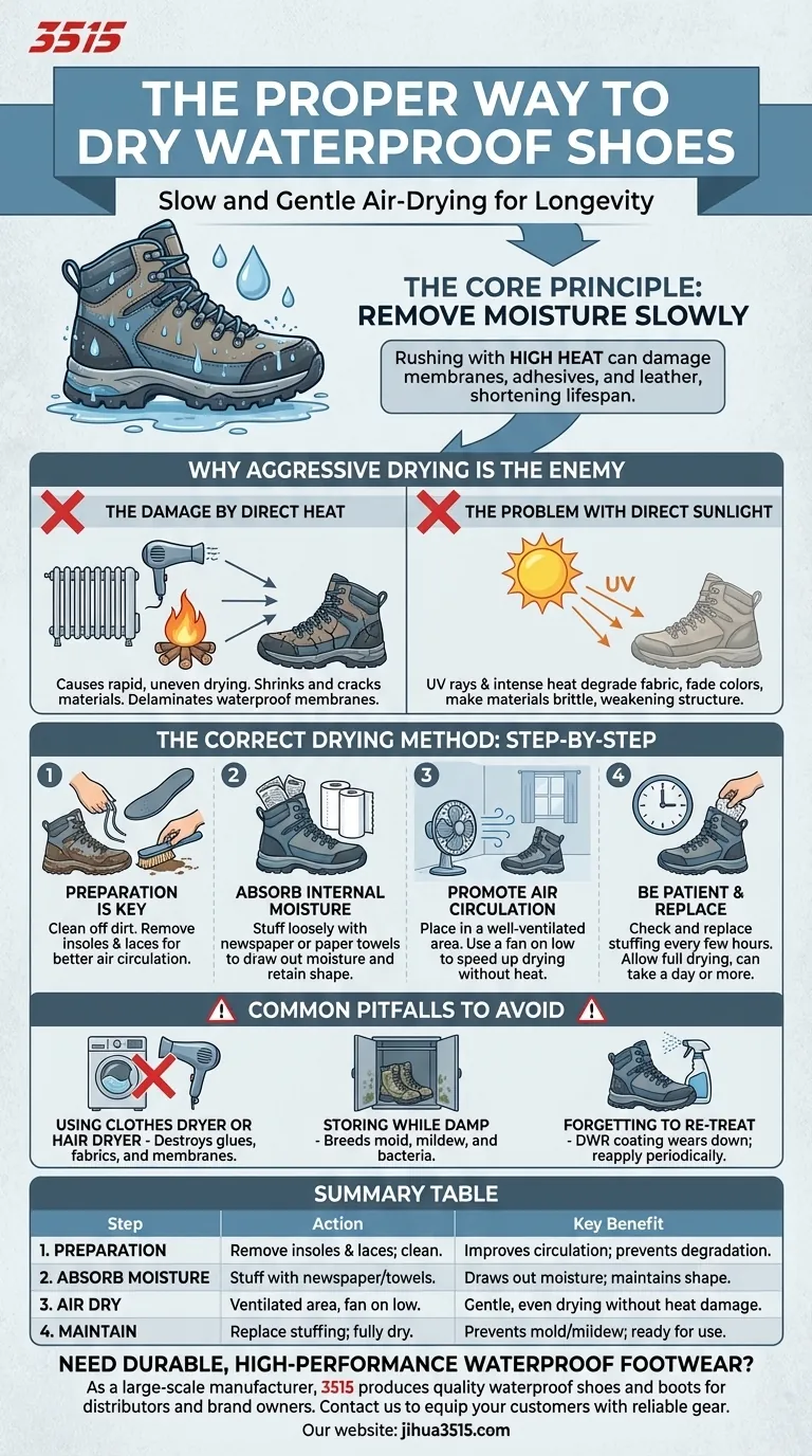 Quelle est la bonne méthode pour sécher des chaussures imperméables ? Éviter les dommages et prolonger leur durée de vie Guide Visuel