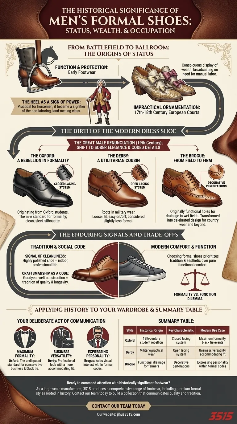Qual è il significato storico delle scarpe eleganti da uomo? Un viaggio dallo status allo stile Guida Visiva