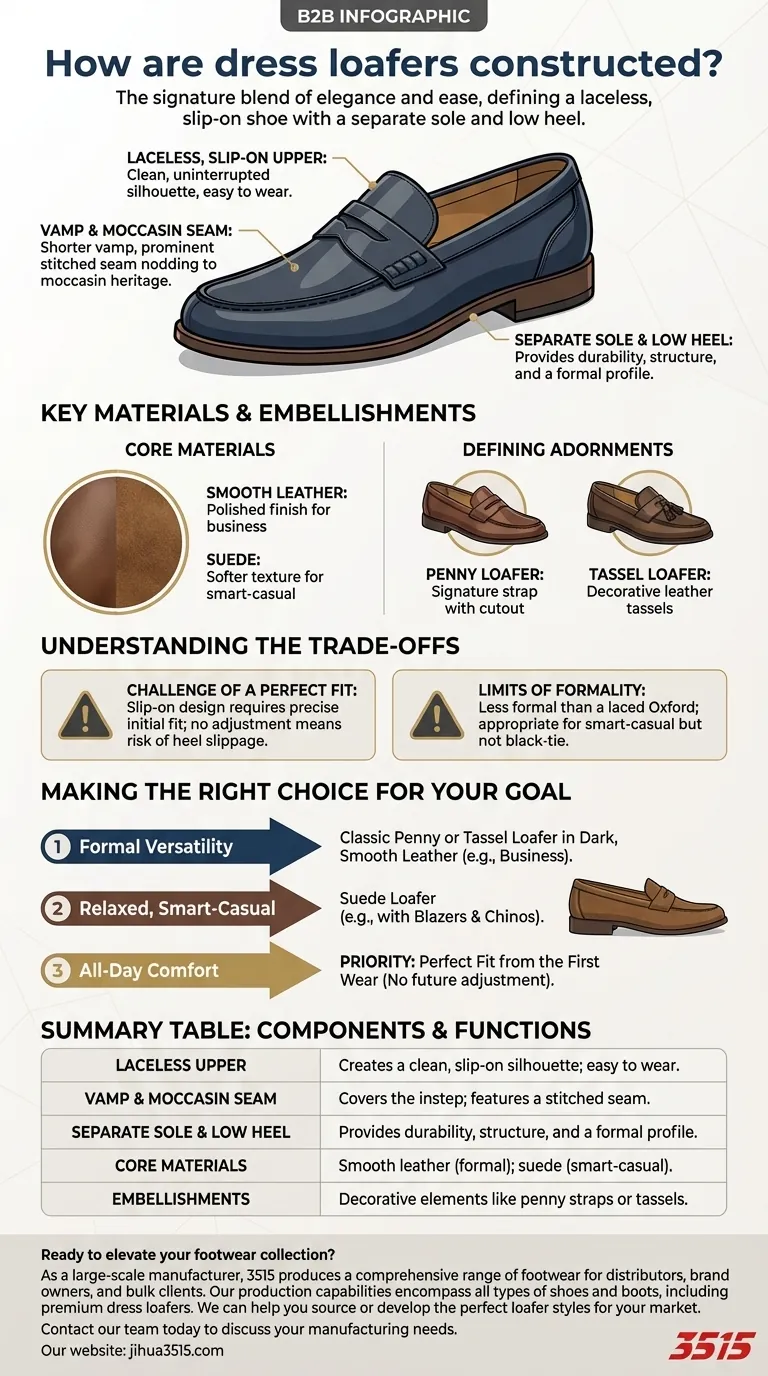 Comment sont construits les mocassins habillés ? Maîtrisez l'anatomie des chaussures élégantes sans lacets Guide Visuel