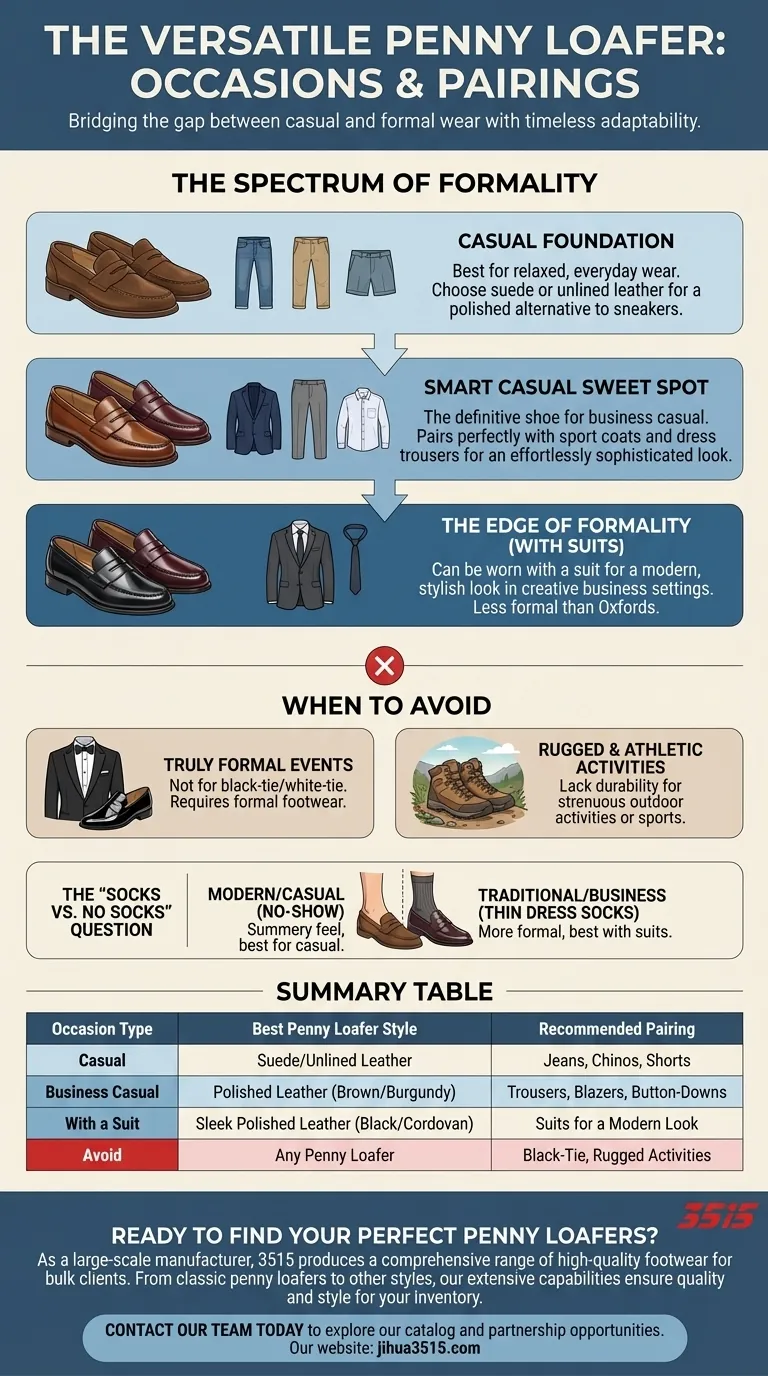 Pour quelles occasions les mocassins penny sont-ils appropriés ? Un guide du style polyvalent Guide Visuel