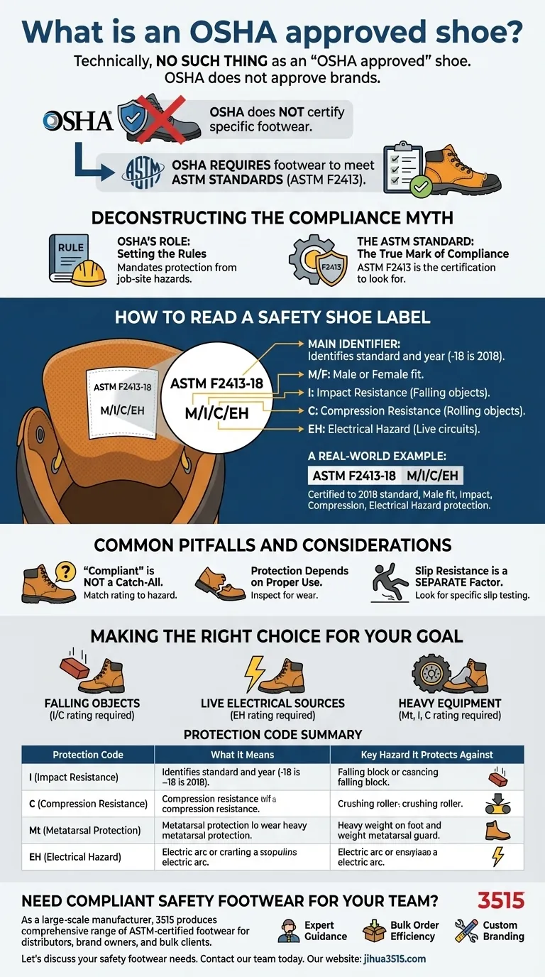 O que é um sapato aprovado pela OSHA? A verdade sobre calçados de segurança em conformidade Guia Visual