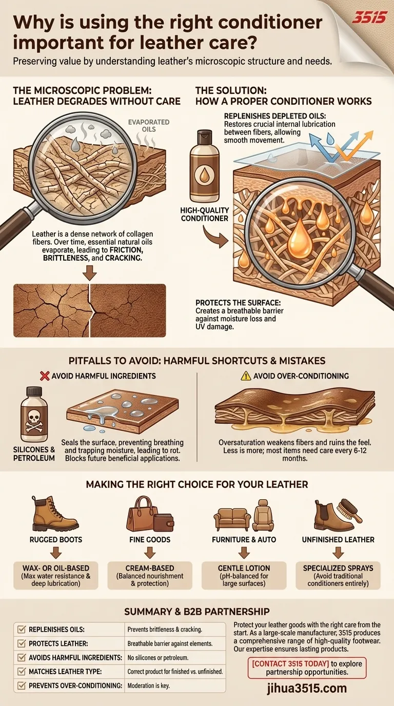 Pourquoi l'utilisation du bon revitalisant est-elle importante pour l'entretien du cuir ? Prévenir les fissures et préserver votre investissement Guide Visuel
