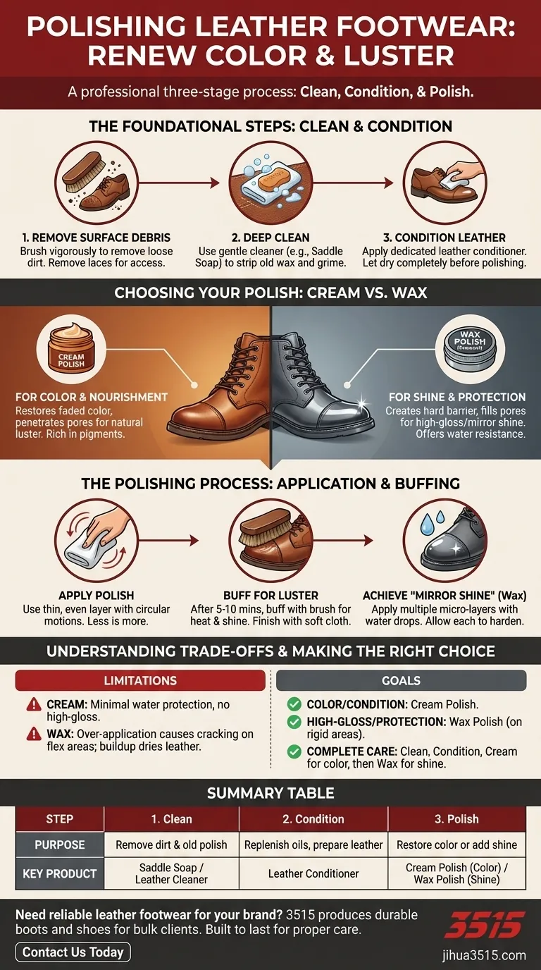 Comment polir des chaussures en cuir pour raviver leur couleur et leur lustre ? Guide étape par étape pour un fini professionnel Guide Visuel