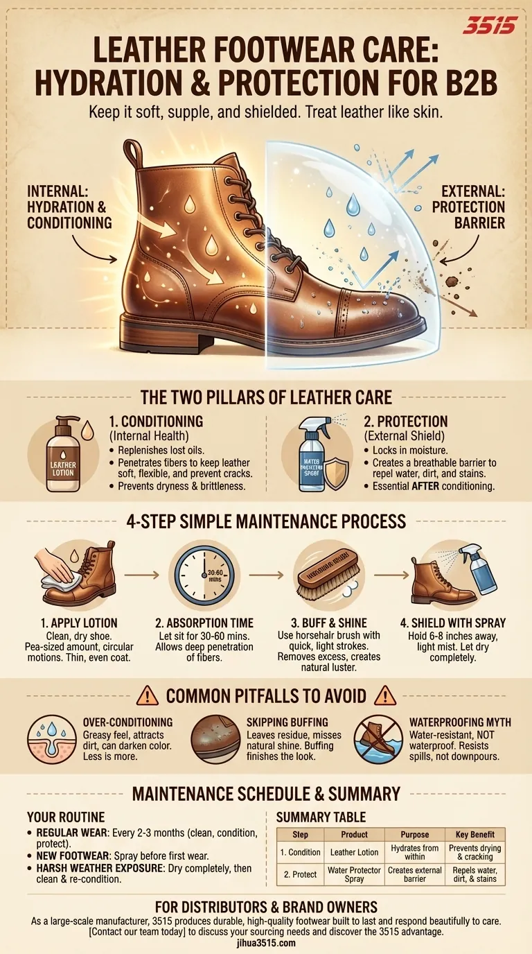 Comment protéger les chaussures en cuir pour les garder souples et hydratées ? Un guide simple en 2 étapes Guide Visuel