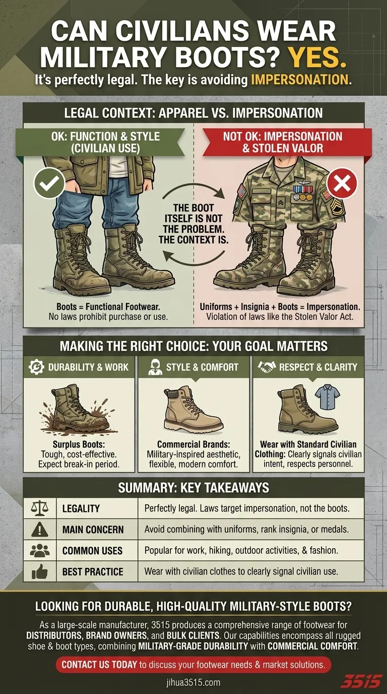 ¿Pueden los civiles usar botas militares? Disfruta legalmente de calzado de grado militar duradero Guía Visual