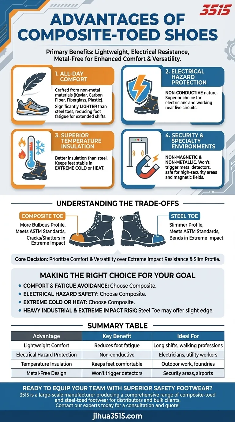 What are the advantages of composite-toed shoes? Lighter, Safer, and More Comfortable Visual Guide