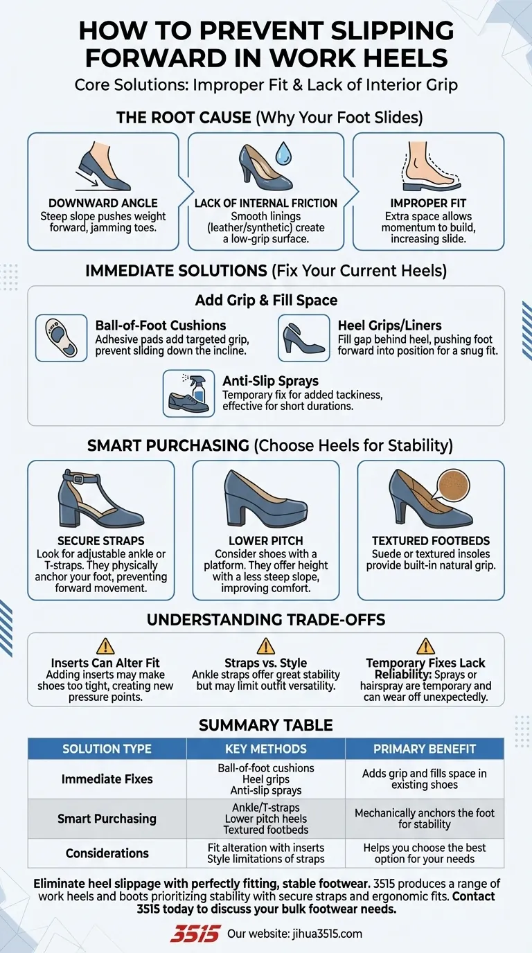 Comment éviter de glisser vers l'avant dans des talons de travail ? Sécurisez votre démarche pour un confort tout au long de la journée Guide Visuel
