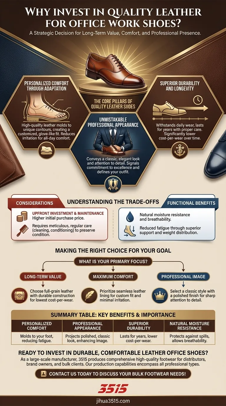 Почему инвестиции в качественную кожаную обувь для офиса важны? Откройте для себя долгосрочную ценность и комфорт Визуальное руководство