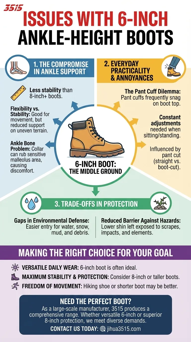 Quels problèmes peuvent survenir avec des bottes de 6 pouces à hauteur de cheville ? Équilibrer soutien, confort et praticité Guide Visuel