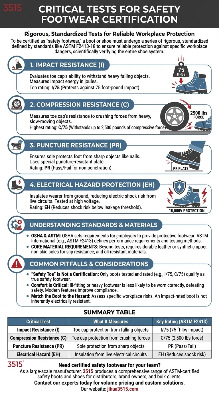 Quels sont les tests essentiels effectués sur les chaussures de sécurité ? Un guide sur la protection certifiée ASTM Guide Visuel