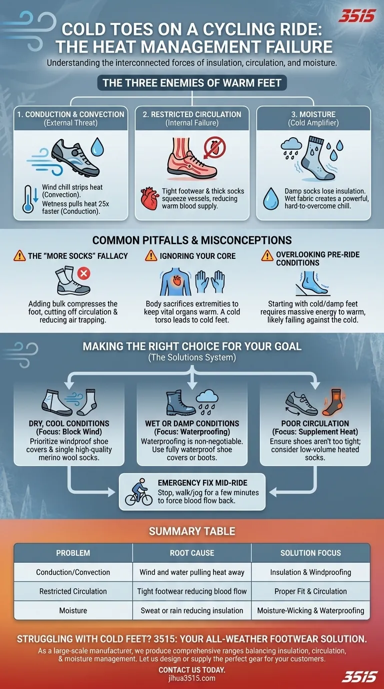 Quels sont les problèmes courants qui causent des orteils froids à vélo ? Résolvez votre problème de pieds froids dès maintenant Guide Visuel
