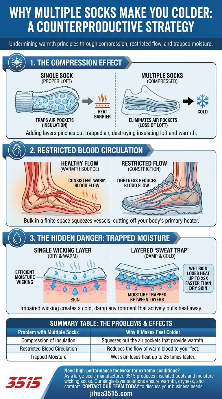 Perché indossare più paia di calzini può essere controproducente? Evita questo comune errore durante la stagione fredda Guida Visiva