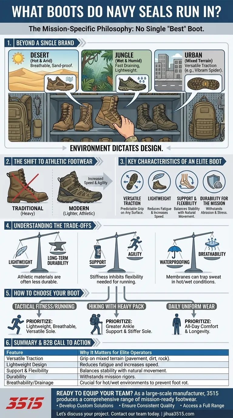 네이비 씰은 어떤 부츠를 신고 달리나요? 임무 중심의 신발 철학을 알아보세요. 시각적 가이드