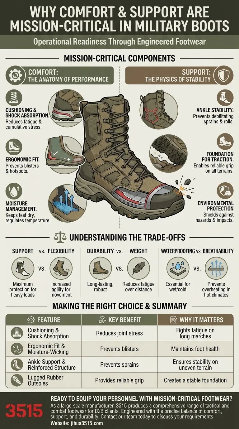 Pourquoi le confort et le soutien sont-ils cruciaux dans les bottes militaires ? Ils sont essentiels à la performance du soldat. Guide Visuel