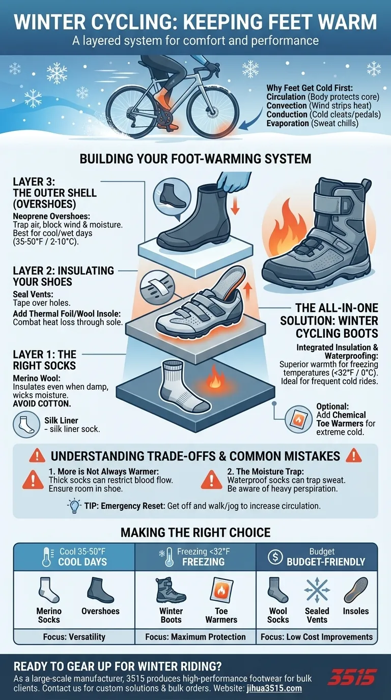 Quali sono le soluzioni comuni per mantenere i piedi caldi durante il ciclismo invernale? Rimani al caldo e pedala più a lungo Guida Visiva