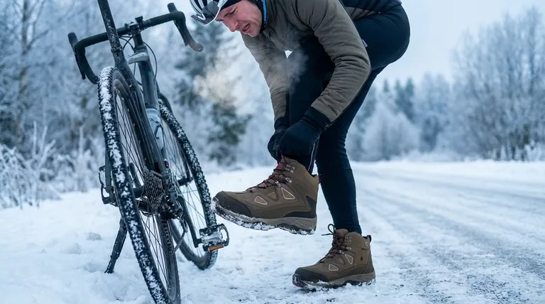 Quels problèmes peuvent survenir en portant des chaussures trop serrées pendant le cyclisme hivernal ? Gardez vos pieds au chaud et continuez à rouler