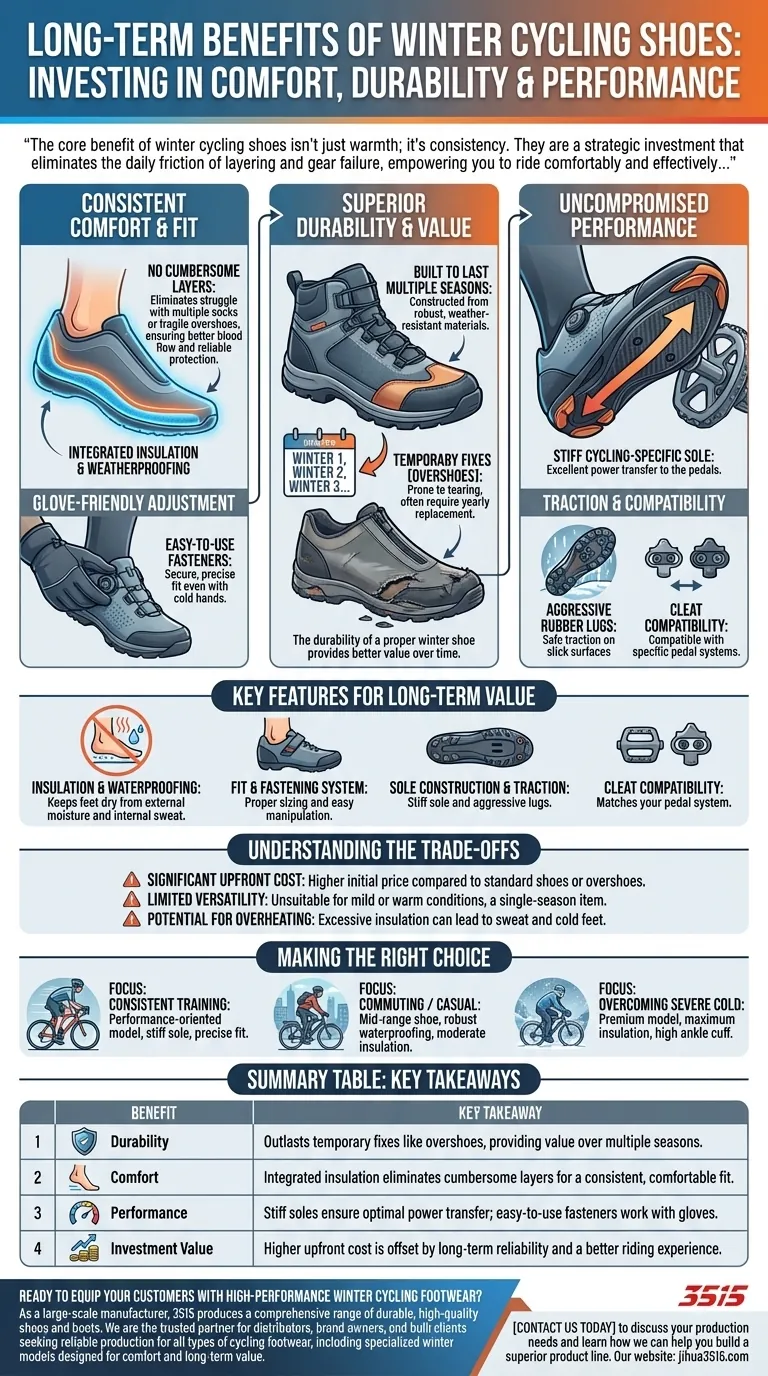 Quels sont les avantages à long terme de l'investissement dans des chaussures de cyclisme d'hiver ? Roulez confortablement toute l'année Guide Visuel