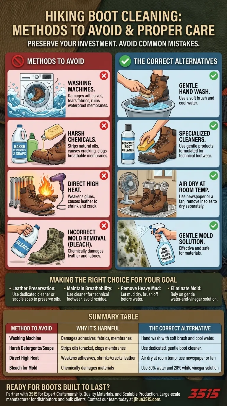 Quelles méthodes de nettoyage faut-il éviter pour nettoyer les chaussures de randonnée ? Protégez votre investissement grâce à un entretien approprié Guide Visuel