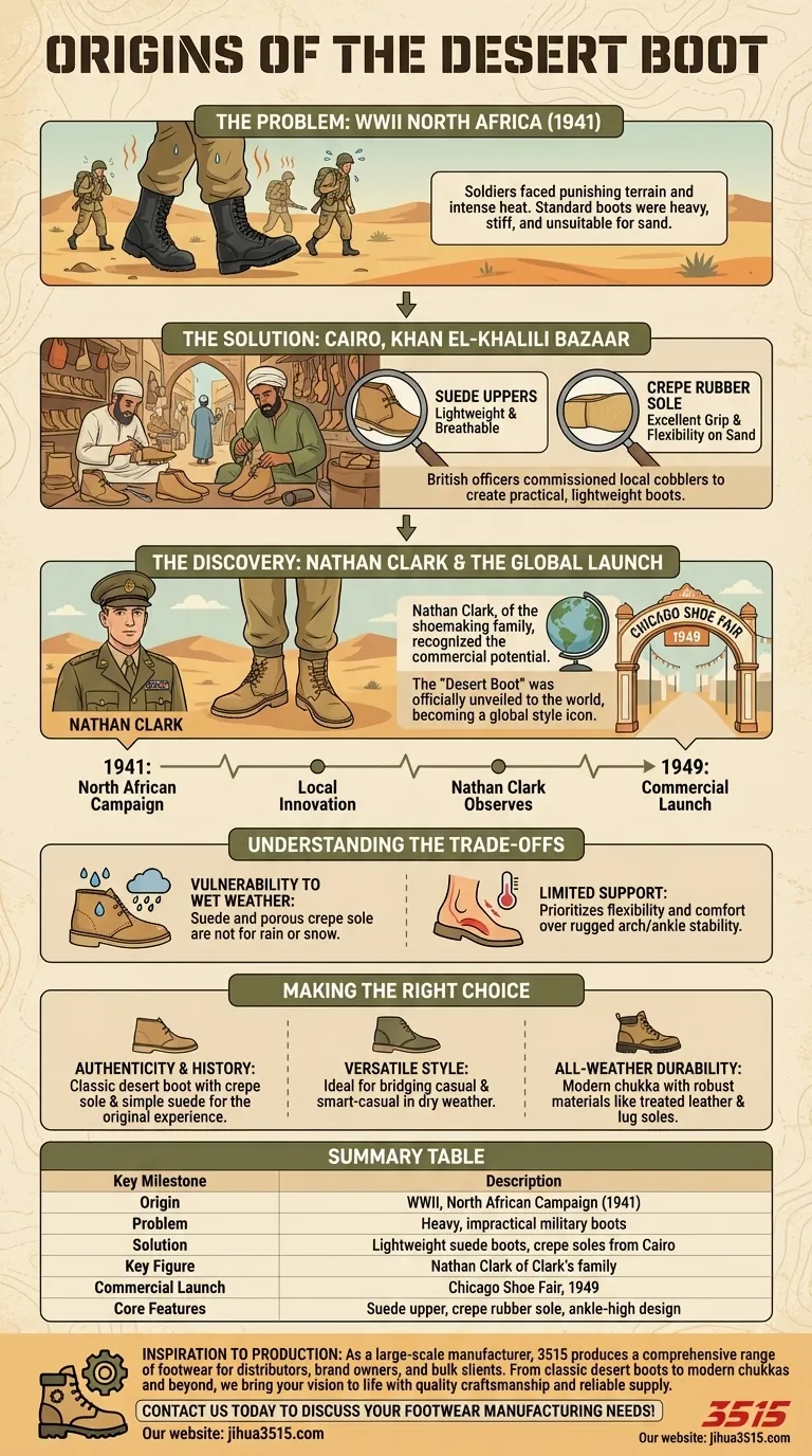 Quelles sont les origines de la Desert Boot ? Des champs de bataille de la Seconde Guerre mondiale au style emblématique Guide Visuel