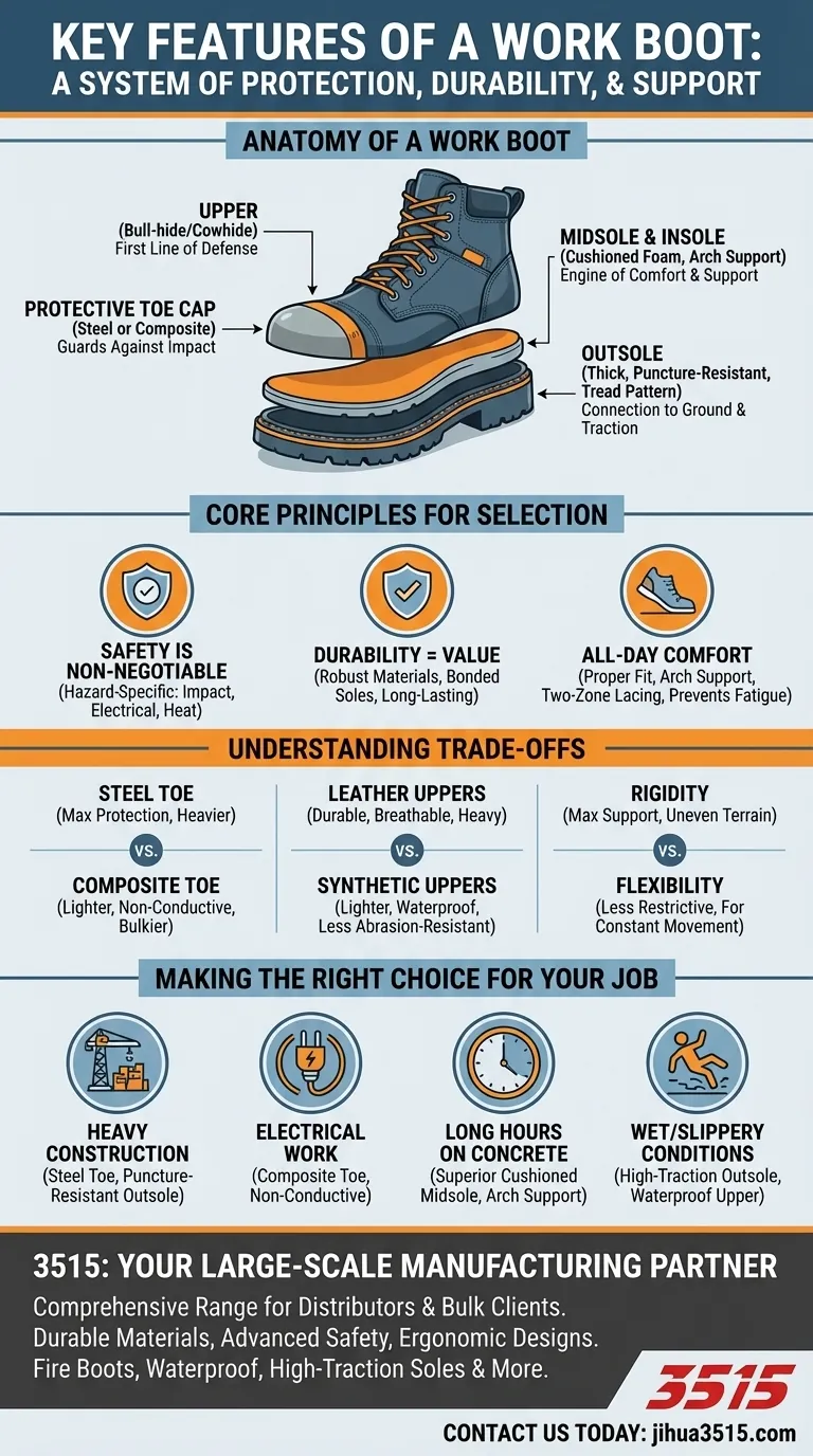 Was sind die Hauptmerkmale eines Arbeitsstiefels? Wesentlicher Schutz für gefährliche Arbeitsumgebungen Visuelle Anleitung