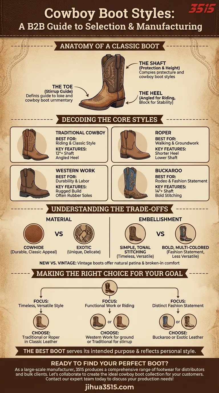 Quel est le style recommandé pour les bottes de cowboy ? Trouvez votre ajustement parfait pour le style et la fonction Guide Visuel