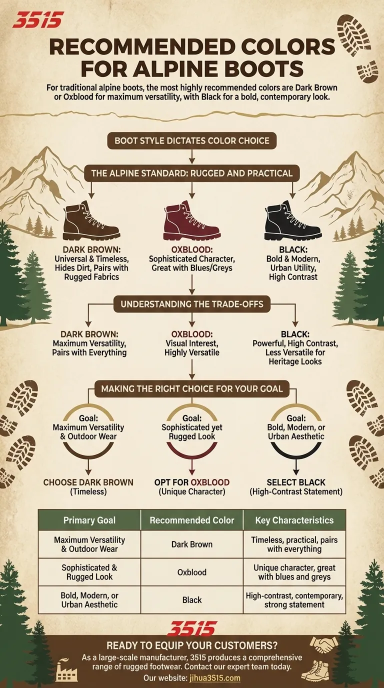 Quelles sont les couleurs recommandées pour les bottes d'alpinisme ? Maîtrisez la polyvalence et le style Guide Visuel
