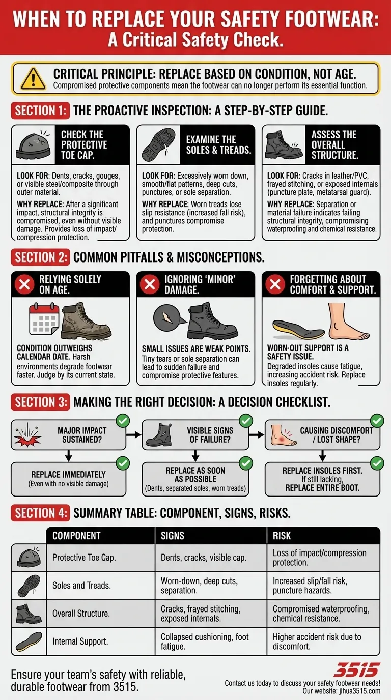 Как работники могут определить, когда следует заменить защитную обувь? Обеспечьте максимальную защиту своевременной заменой Визуальное руководство