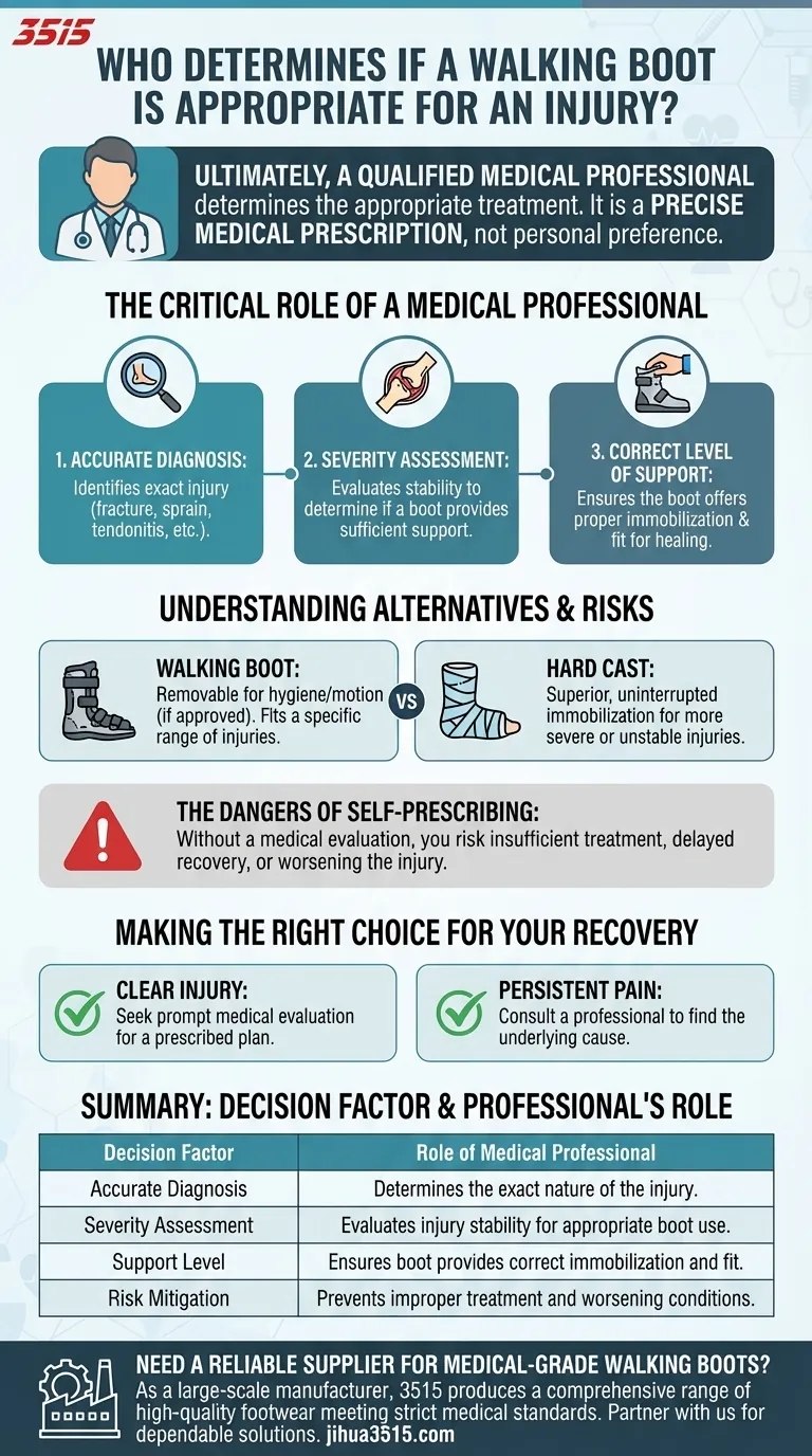 Qui détermine si une botte de marche est appropriée pour une blessure ? Obtenez les bons conseils médicaux pour un rétablissement en toute sécurité. Guide Visuel
