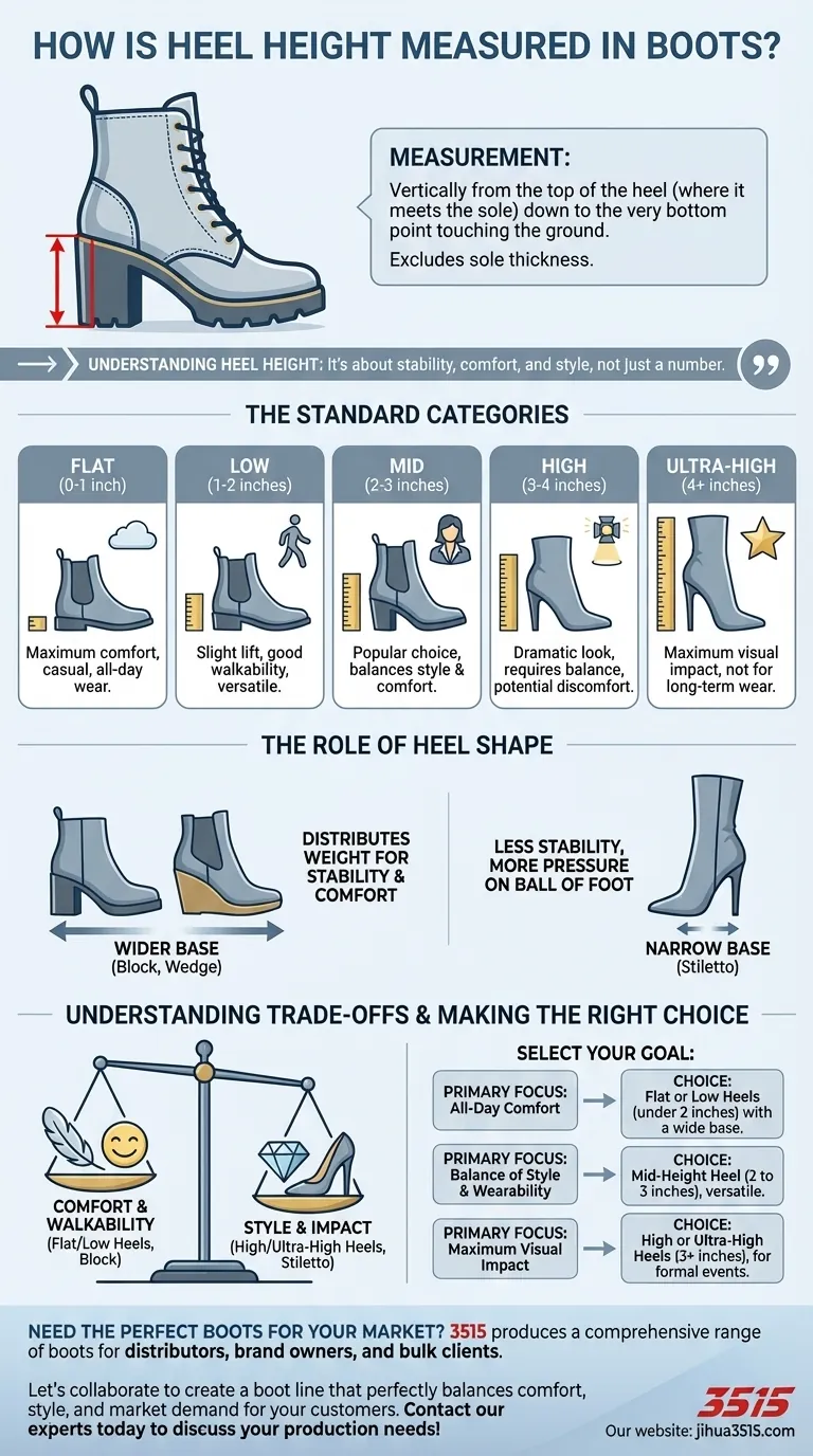 Come si misura l'altezza del tacco negli stivali? Una guida alla scelta dell'altezza perfetta Guida Visiva