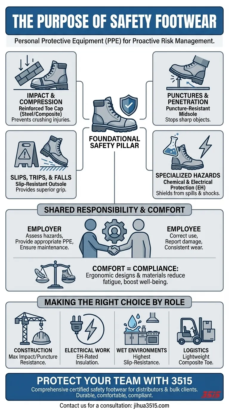 Каково назначение защитной обуви на рабочем месте? Важная защита для ваших сотрудников Визуальное руководство