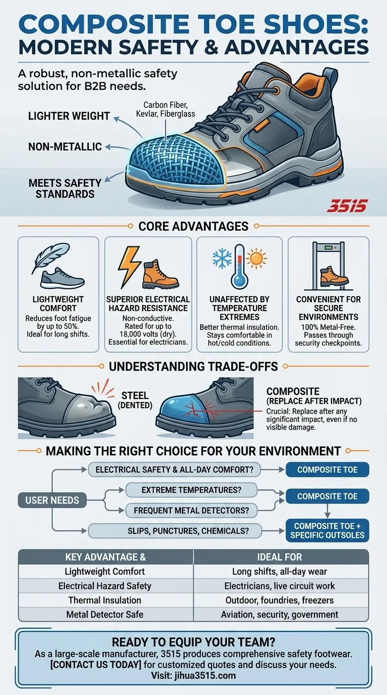 Qu'est-ce que les chaussures à embout composite et quels sont leurs avantages ? Sécurité et confort supérieurs pour le travail moderne Guide Visuel