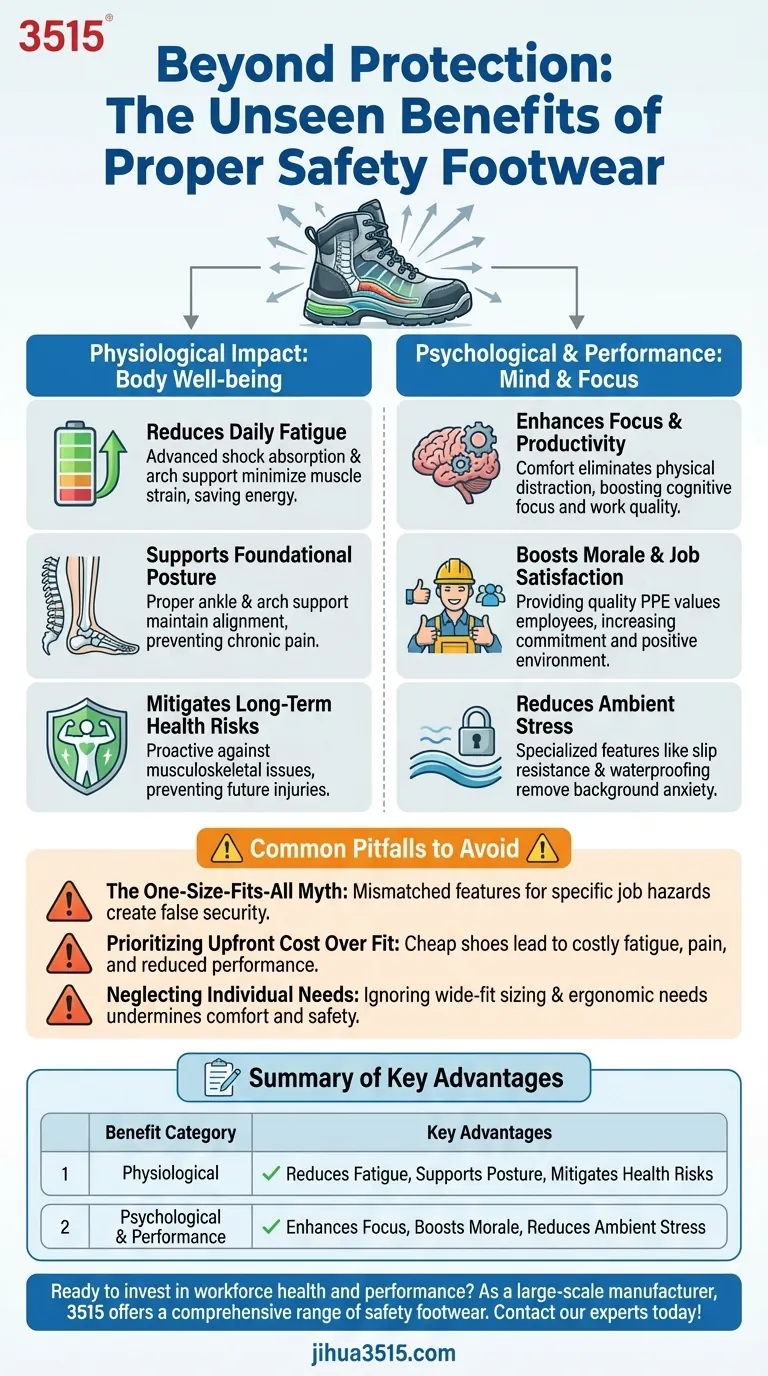 Каковы преимущества надлежащей защитной обуви помимо физической защиты? Повышение производительности и морального духа Визуальное руководство