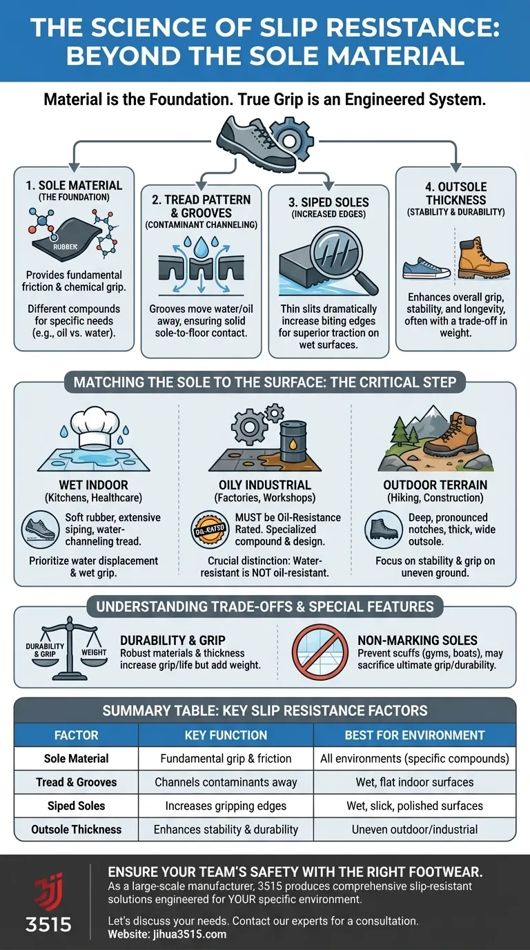 لماذا تعتبر مادة نعل الحذاء مهمة لمقاومة الانزلاق؟ إنها أساس سلامتك دليل مرئي