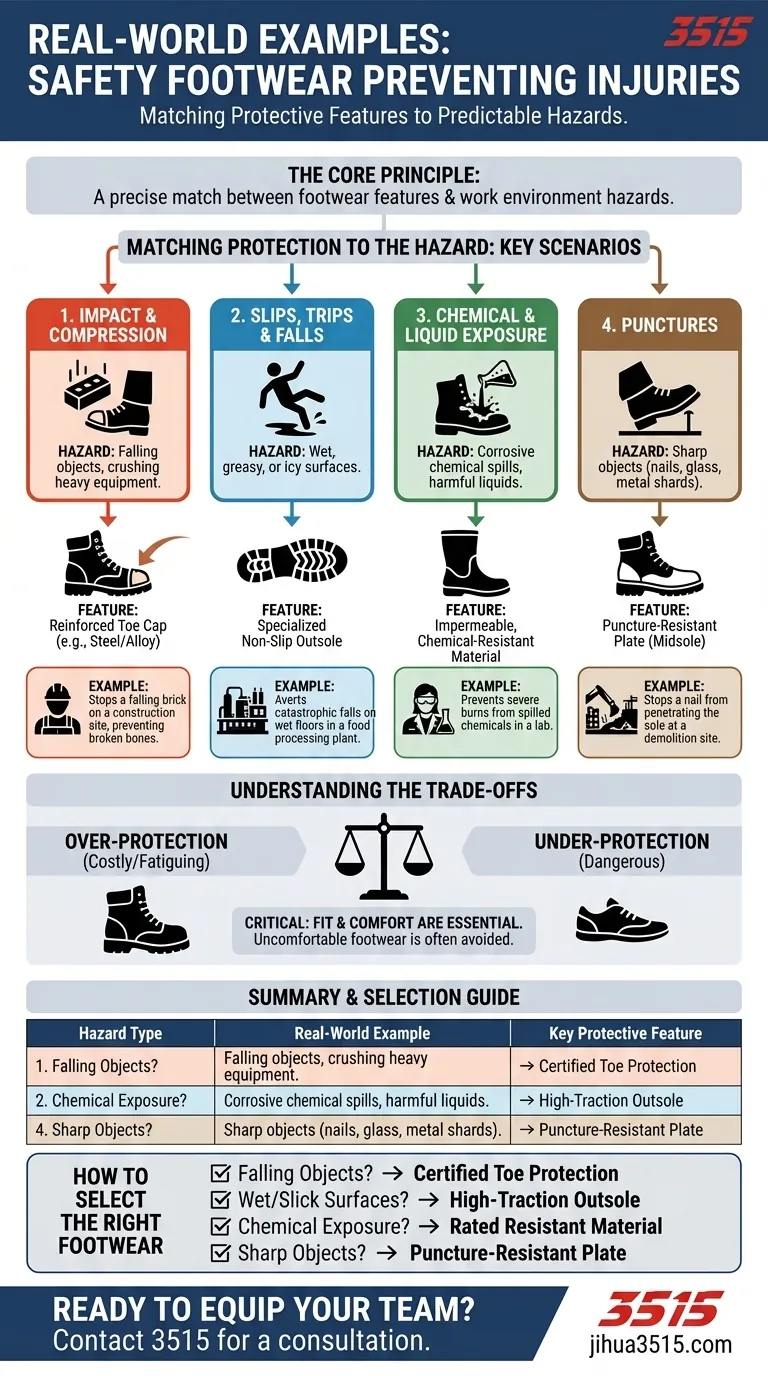 Quali sono alcuni esempi reali di calzature di sicurezza che prevengono infortuni? Proteggi efficacemente la tua forza lavoro Guida Visiva