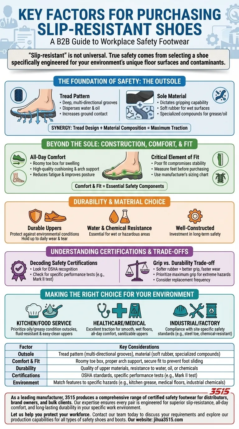 Quali fattori considerare quando si acquistano scarpe antiscivolo? Una guida per la massima sicurezza e comfort Guida Visiva