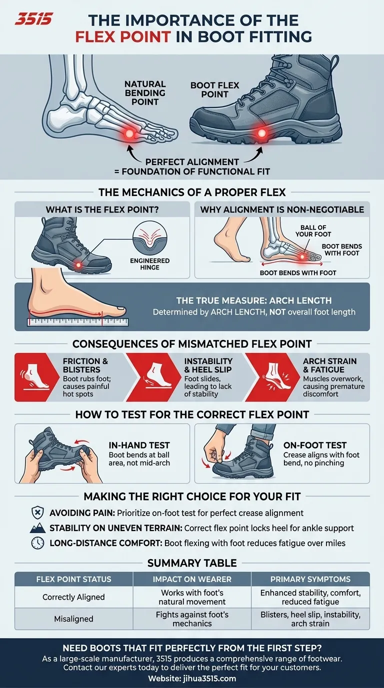 What is the importance of the flex point in boot fitting? The Key to Ultimate Comfort and Stability Visual Guide