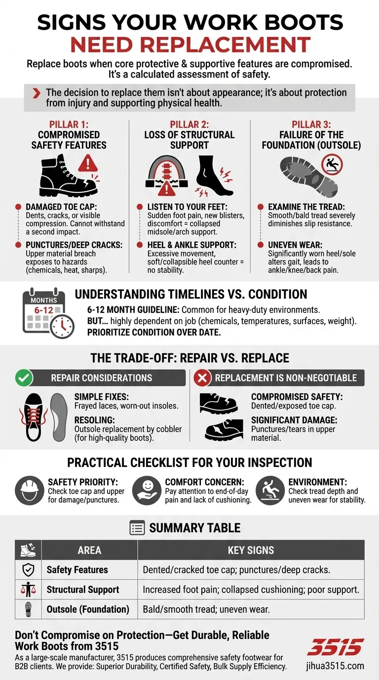 Каковы признаки того, что рабочие ботинки нуждаются в замене? Не рискуйте своей безопасностью из-за изношенной обуви Визуальное руководство