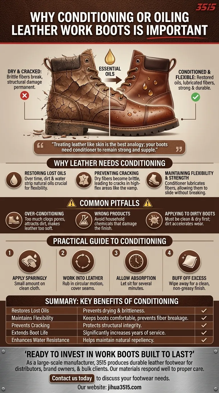 Pourquoi le conditionnement ou l'huilage des bottes de travail en cuir est-il important ? Prévenir les fissures et prolonger la durée de vie des bottes Guide Visuel