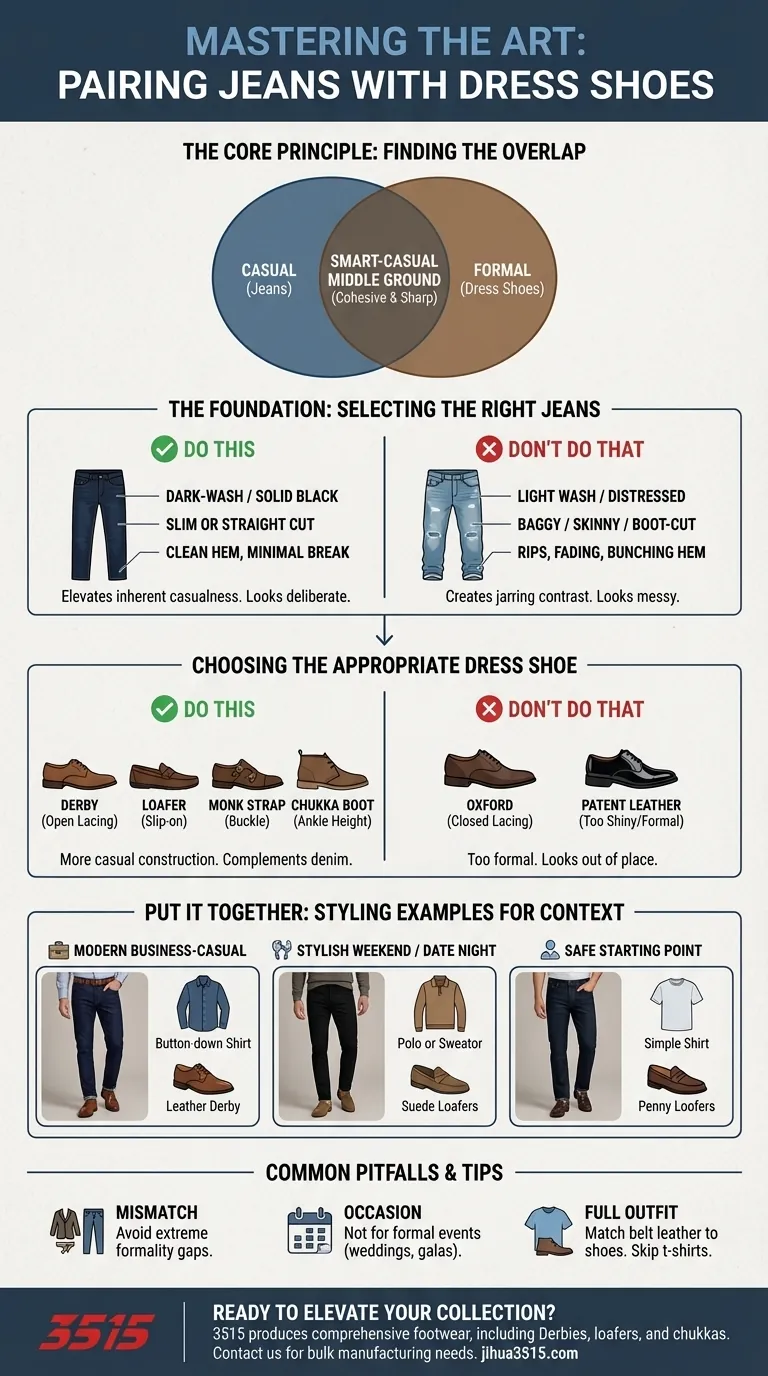 Welche Jeans passen am besten zu eleganten Schuhen? Ein Leitfaden für einen scharfen, durchdachten Look Visuelle Anleitung