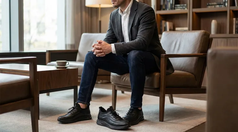 ジーンズに革靴を合わせる際、他の服装の要素をどのようにバランスさせるべきか?スマートカジュアルスタイルをマスターする