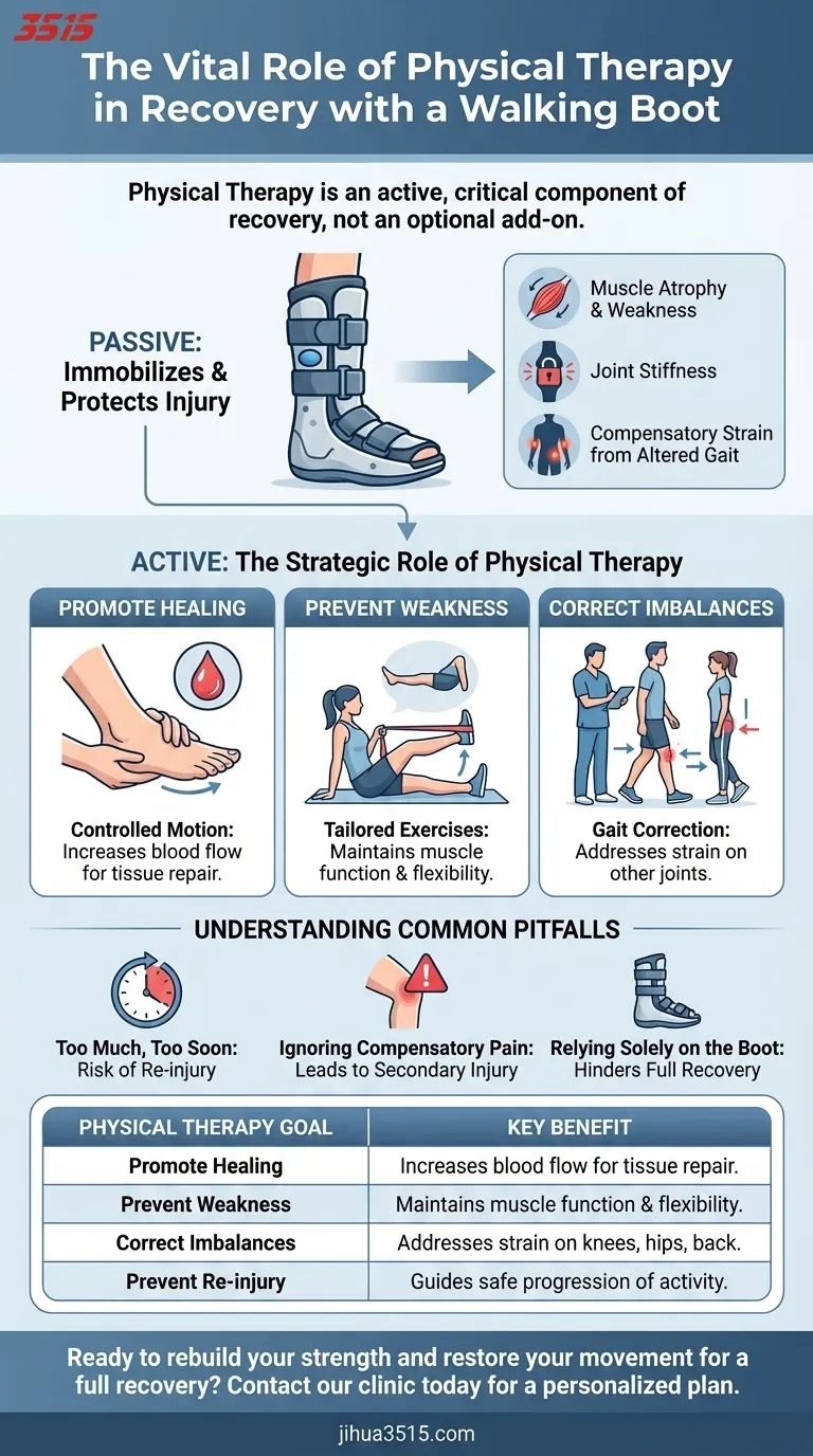 Quel rôle la kinésithérapie joue-t-elle dans la récupération tout en portant une botte de marche ? Renforcer les muscles et restaurer le mouvement Guide Visuel