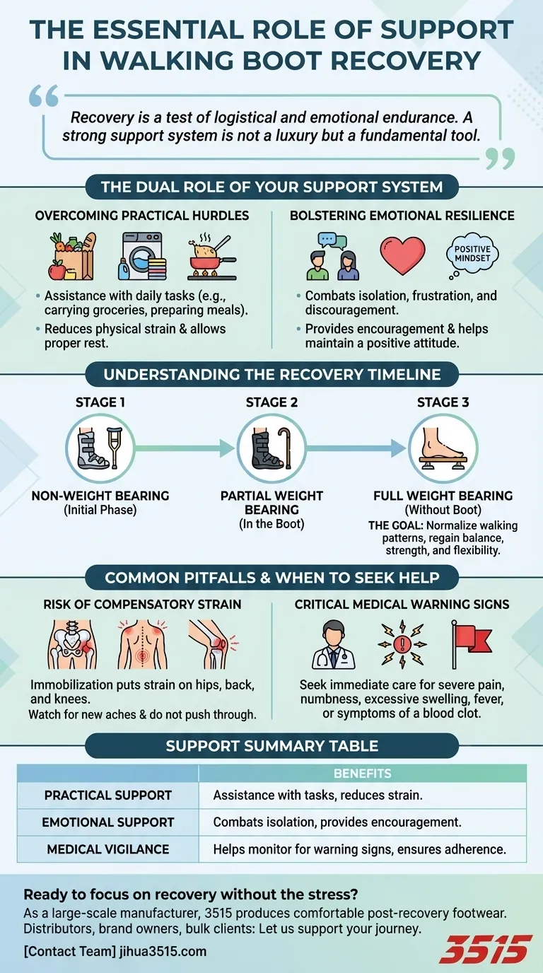 Comment le soutien peut-il aider pendant la récupération avec une botte de marche ? Atteignez un parcours de guérison plus rapide et plus sûr Guide Visuel