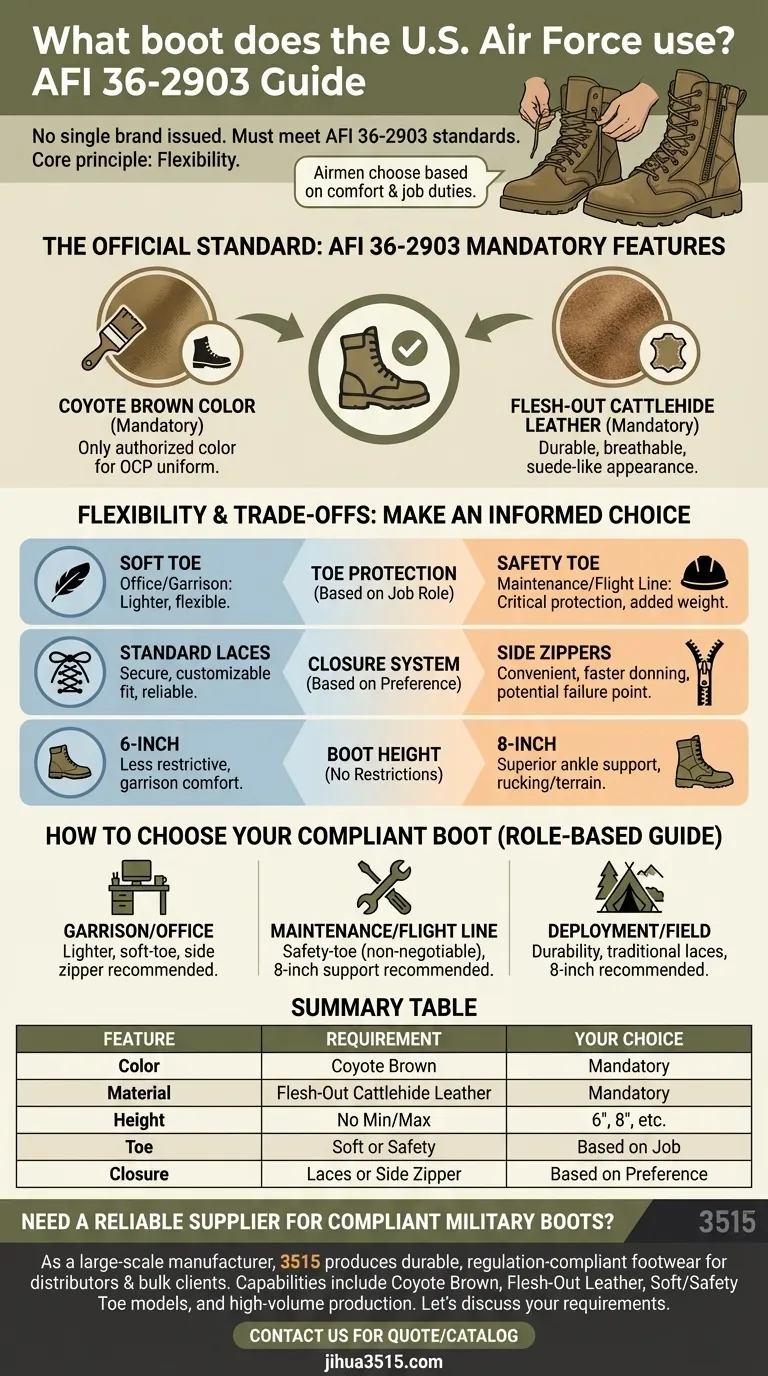 공군이 신는 부츠는 무엇인가요? 당신의 역할에 맞는 코요테 브라운 부츠 선택하기 시각적 가이드